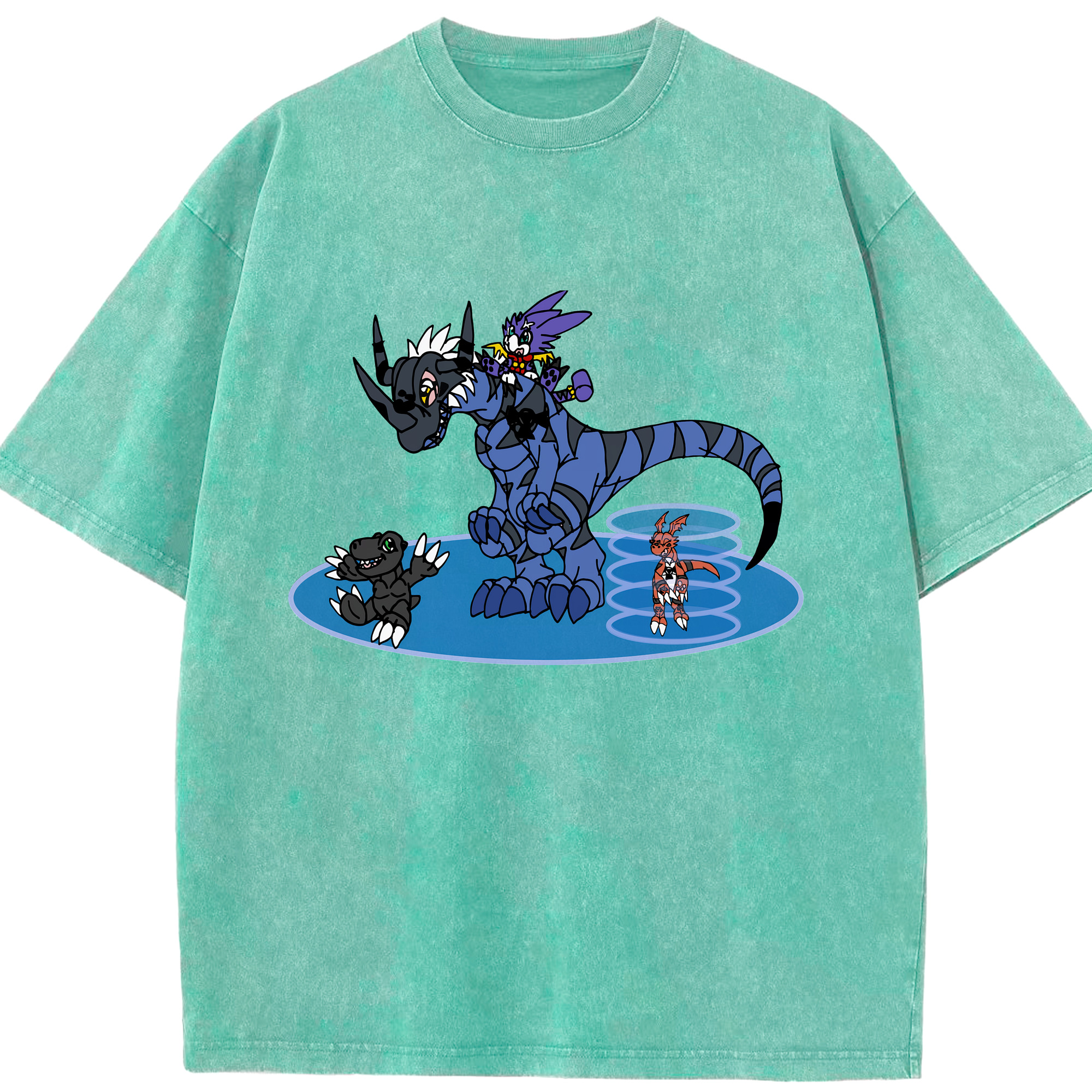 （画像用） Digimon デジタルモンスター/デジモン 綿100% ヴィンテージ風 半袖Tシャツ（フロントプリント）
